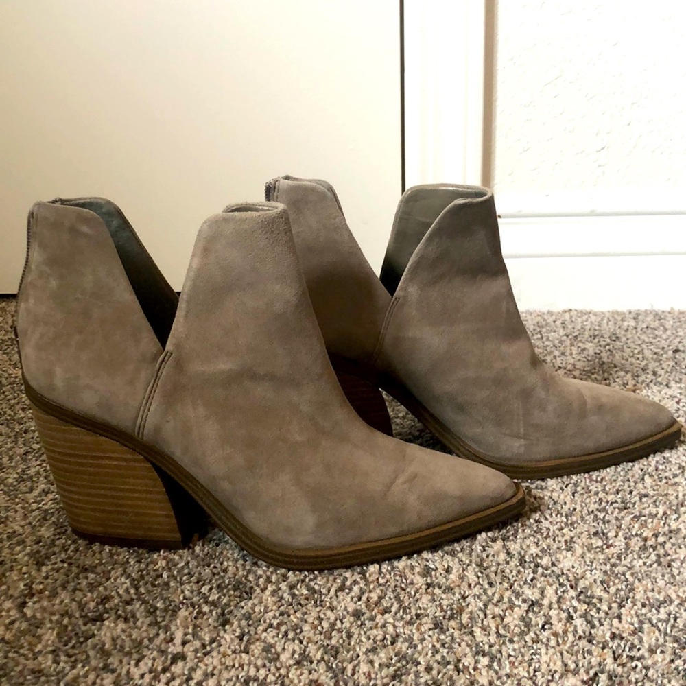 Tan suede booties